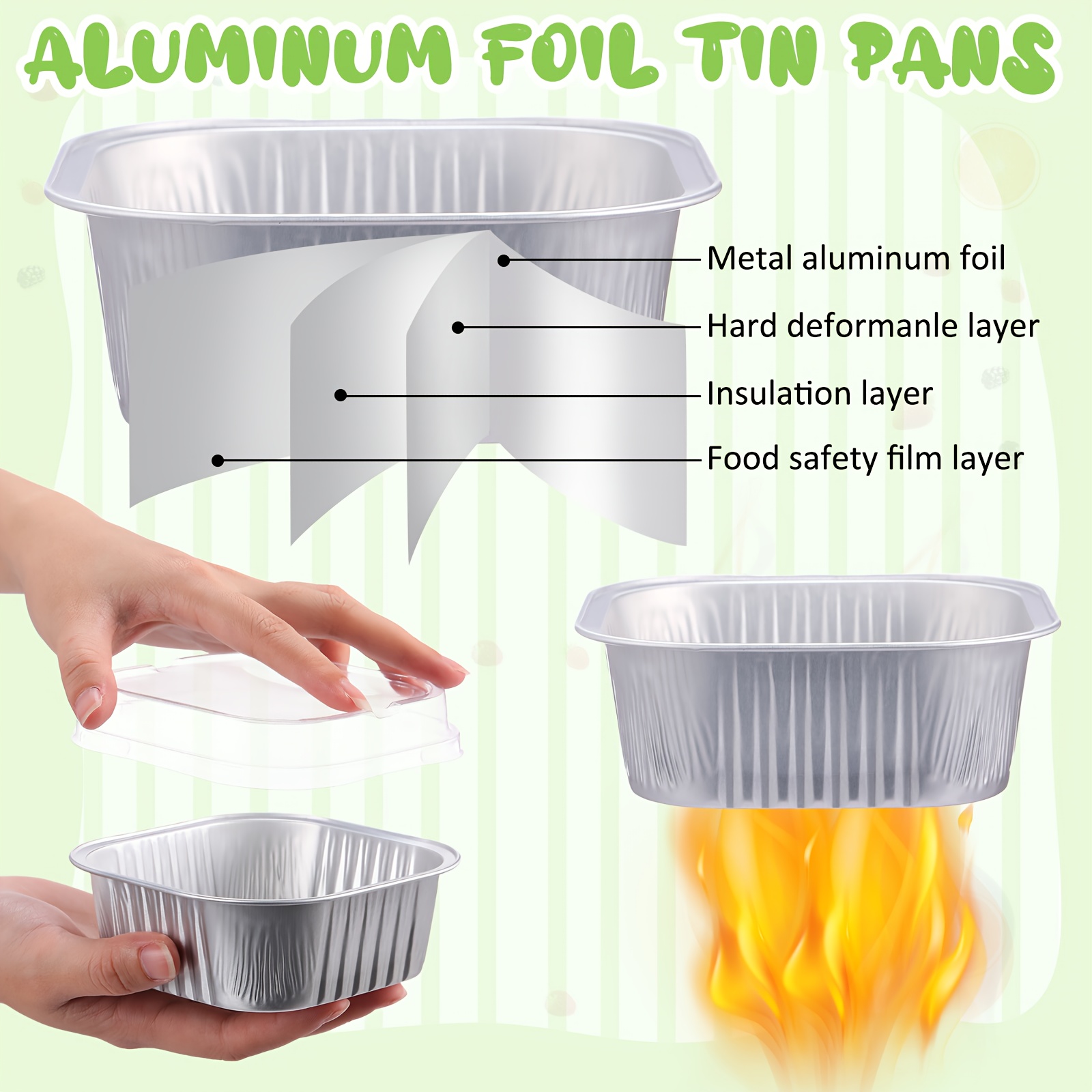 mini cake pans 10 oz lids made aluminum foil square - Temu