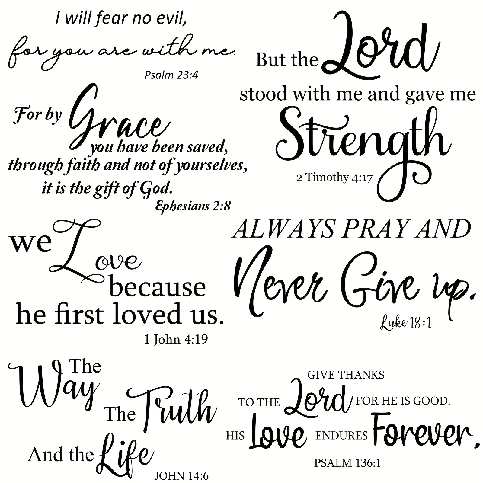 bible verse wall stickers inspirational quote wall decals religious motivational scripture sticker peel and stick for bedroom living room office bathroom     he first   us