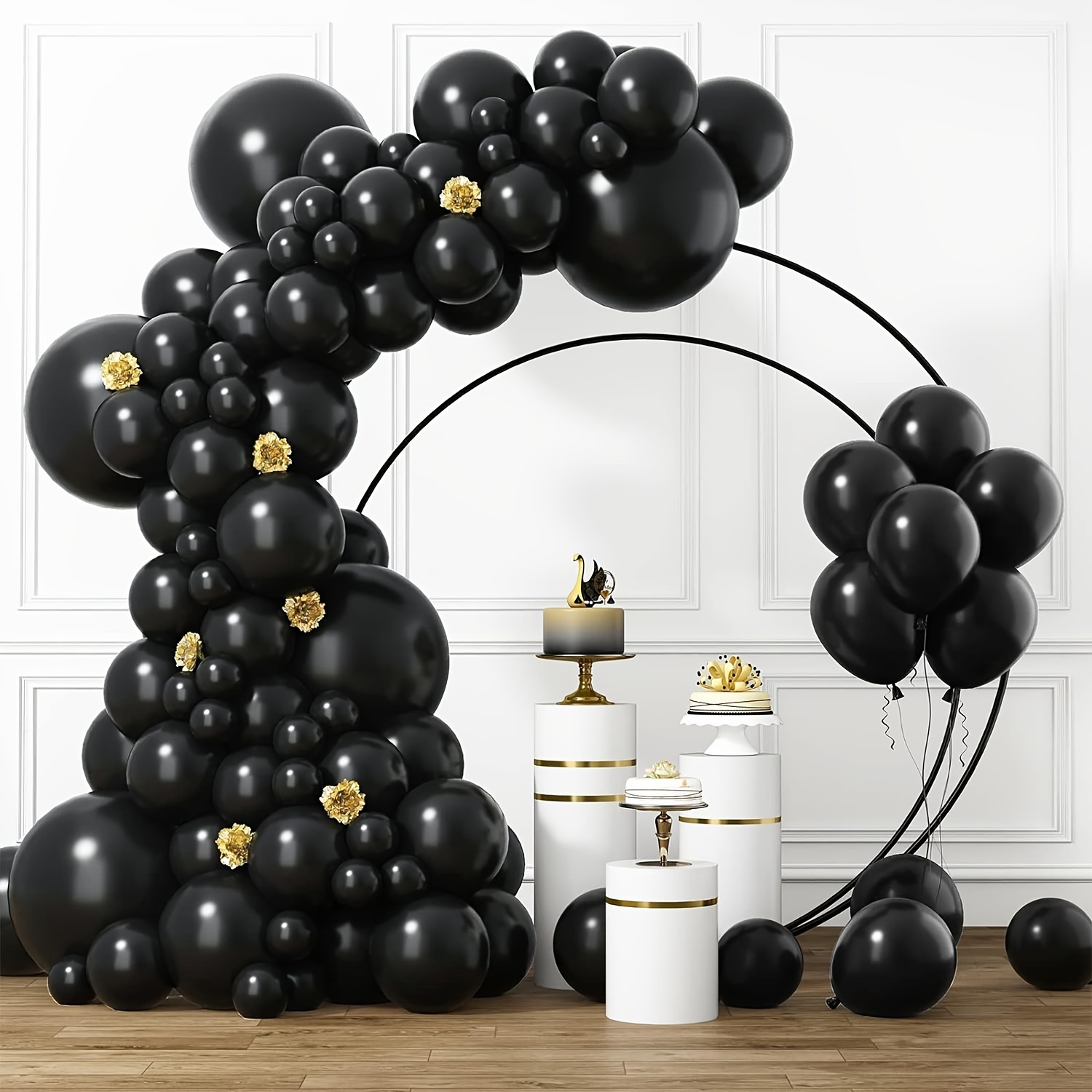 

110pcs Black Latex Balloon Set For Birthday Party Decoration Graduation Festival Party Bridal Shower Christmas Halloween Valentine's Day Mother's Day Various Festival Holiday