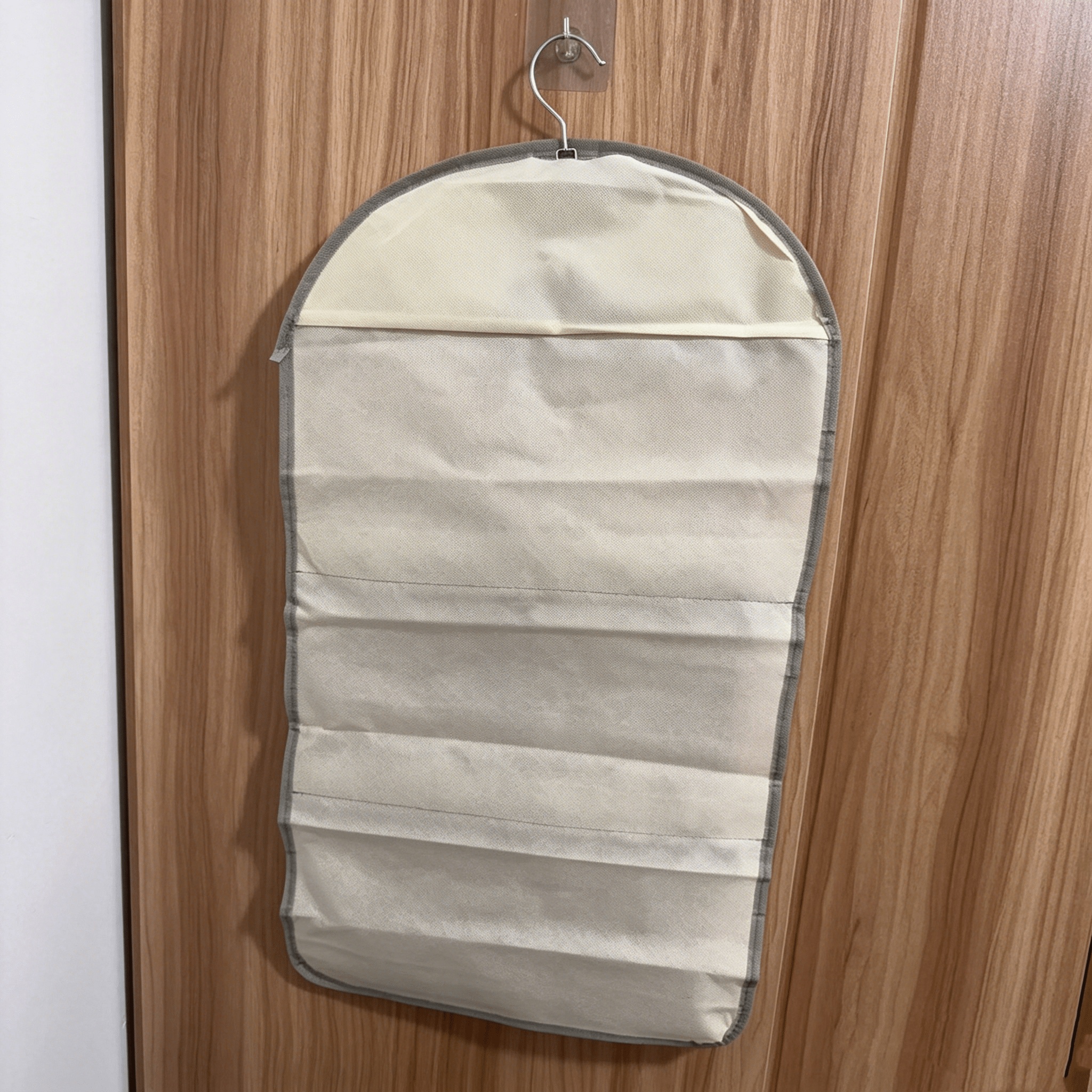 TEMU 3-layer Hanging Underwear Sock Organizer Bag - Transparent Wall-mounted Clothing Rack, Suitable For Dormitory And Home Use