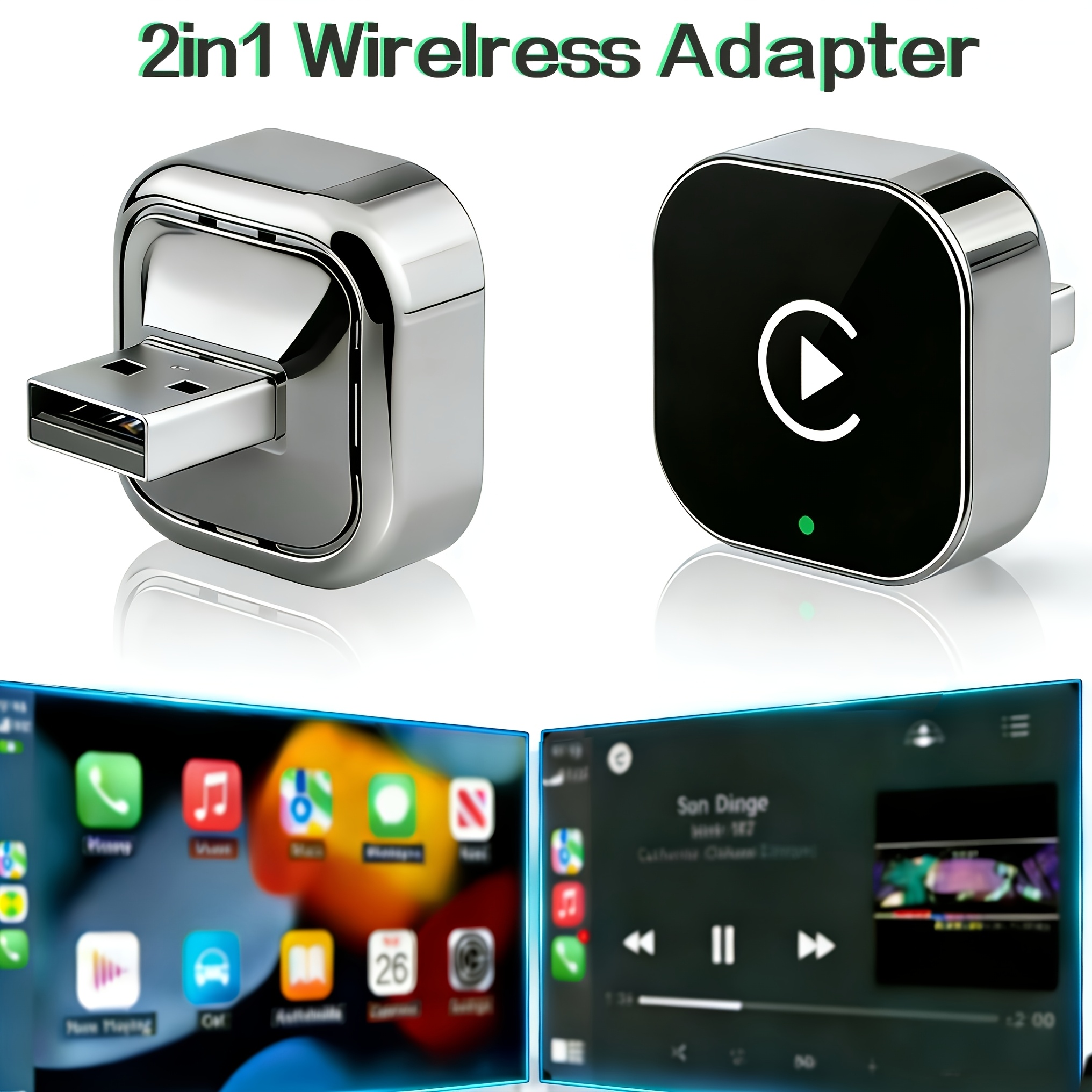 Adaptateur Carplay sans fil version améliorée 2025 : Convertissez facilement Carplay filaire en sans fil, compatible avec iPhone iOS 10+ et Android Auto, mini adaptateur Carplay sans fil stable, électronique automobile moderne, connexion automatique rapide, pas de latence