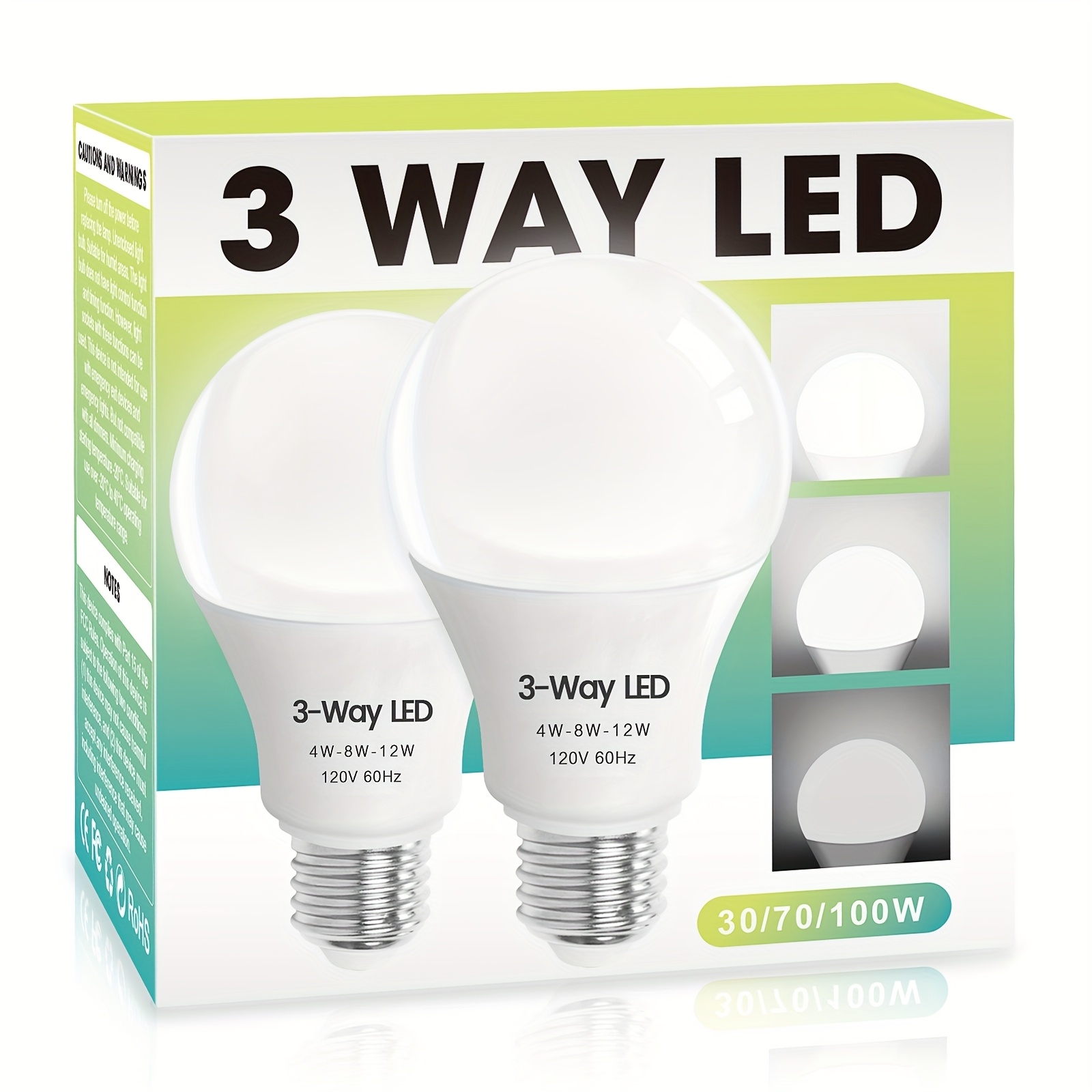 TEMU 3 Way Led Light Bulbs 30 700 100w Equivalent, Daylight White 5000k 3 Way Light Bulbs, A19 3 Way Light Bulbs, E26 -way Light Bulbs For Reading,