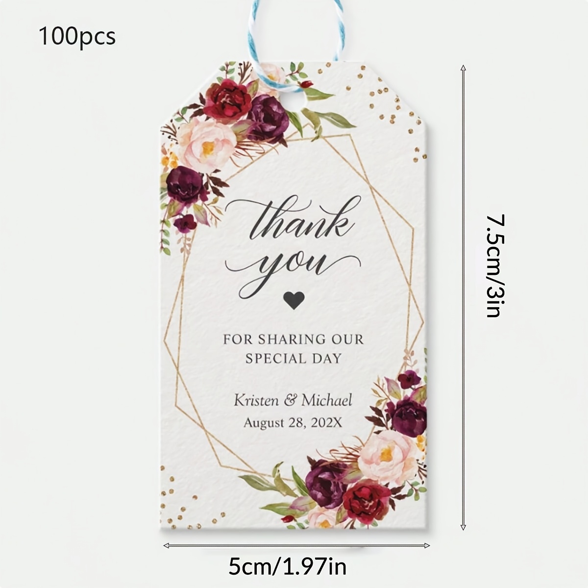 TEMU 100pcs Customized Tags, Personalized Customized Wedding Thank-you Gift Labels, Party, Thanksgiving Gift Labels, Applicable To Occasions Such As