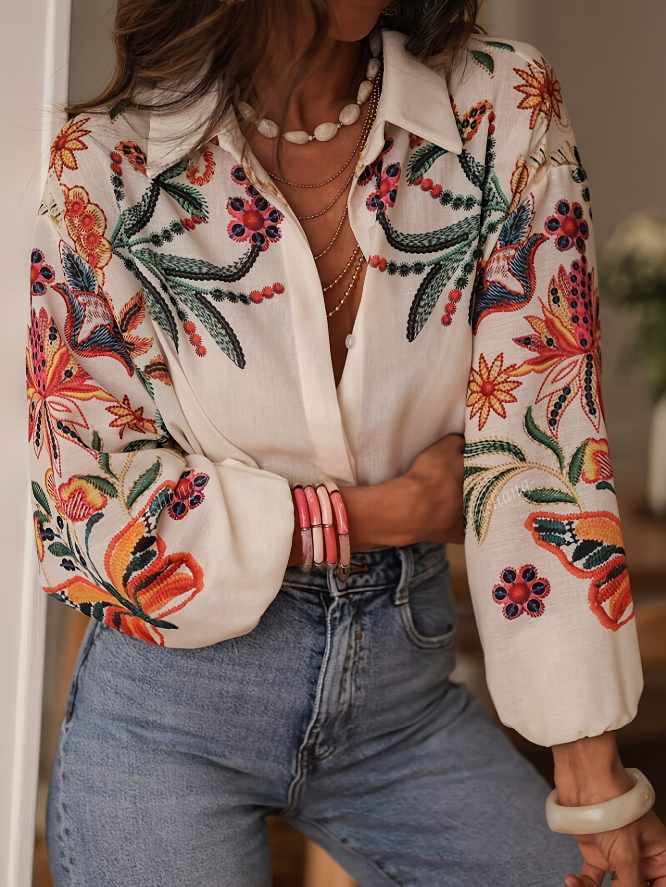 Drawer - deres デレスblooming embroidery blouse NAVY BODEN Claudia Embroidered Blouse in Navy | endource