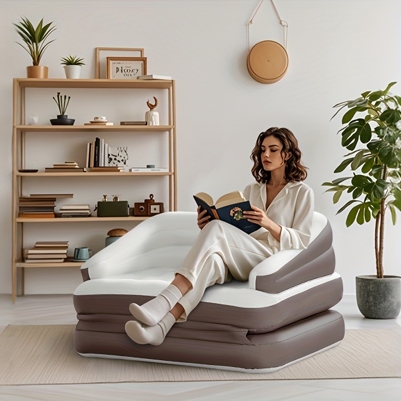 Inflatable Couch Air Mattress Sofa Bed Plus Loveseat Couches for Living  Room, Home Backyard, Garden, Camping, Picnic, Beach, Travel