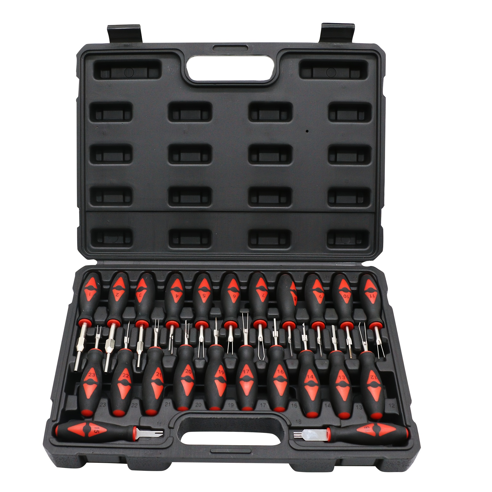 

Terminal Removal Tool Kit, For Replaces Universal Vehicle Wire Harness Pin Connector Release Tool Set(23pcs)