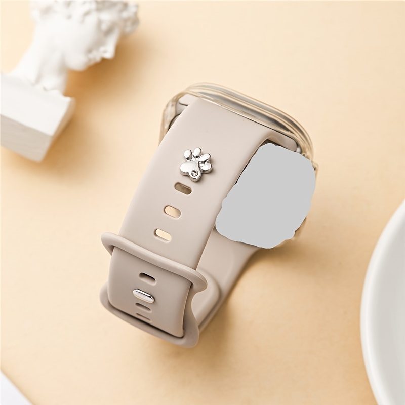 Image of 1pc/3pcs Rhinestone Dog Paw Decorative Stud Set, Perfect For Smartwatches, Sports Watch Strap Additions, Smartwatch Decorations (strap Not Included)