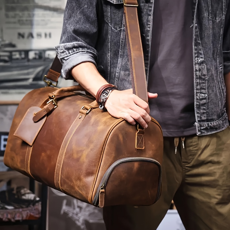 Black Leather Name Brand Overnight Bags Leather Travel Bags Sold