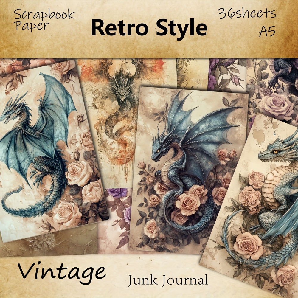 E-shop 36 Blatt A5 Journalpapier im Vintage-Stil mit einem primitiven und verfallenen Charme, für Basteldekoration, Magazine und Bastelbedarf -