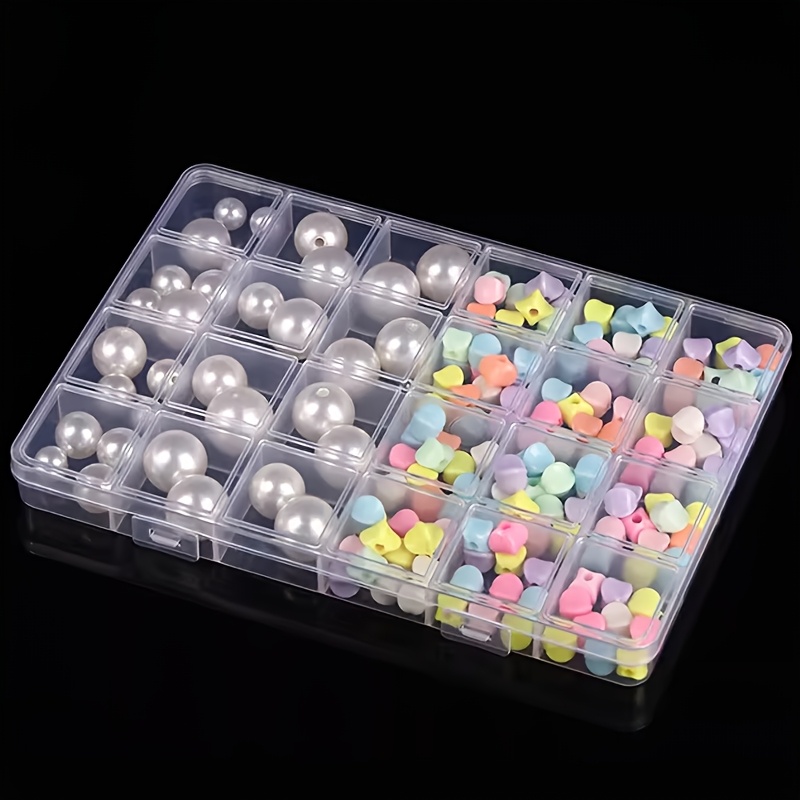 TEMU Scatola portaoggetti scomparti, organizer per gioielli, scatola per perline, contenitore per perline, forma rettangolare e materiale plastico