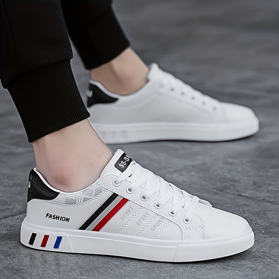 1 Pair MAINALUN Men'S & Women'S Low-Top Skate Sneakers - Lightweight Soft Sole Casual Shoes with Breathable Fabric Lining, Durable PVC Outsole for Gym, Outdoor, Daily Wear - All-Season Versatile Sneakers in 4 Colors, Skate Shoes, Gym Footwear, Stylish Lowtops, Fabric Lined Interior