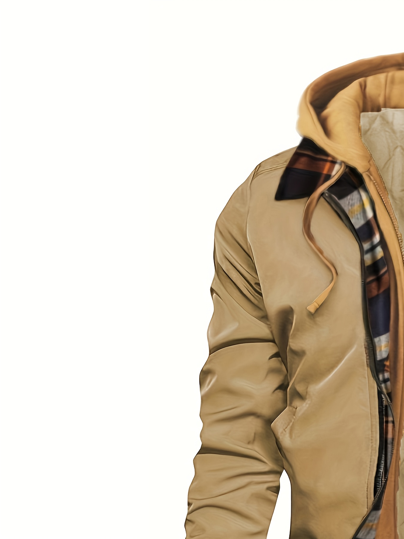 Veste d'hiver à capuche pour homme Pearson OBM, style coréen, un vêtement d'extérieur décontracté et tendance, couleur unie, style formel, avec détails de fermeture éclair