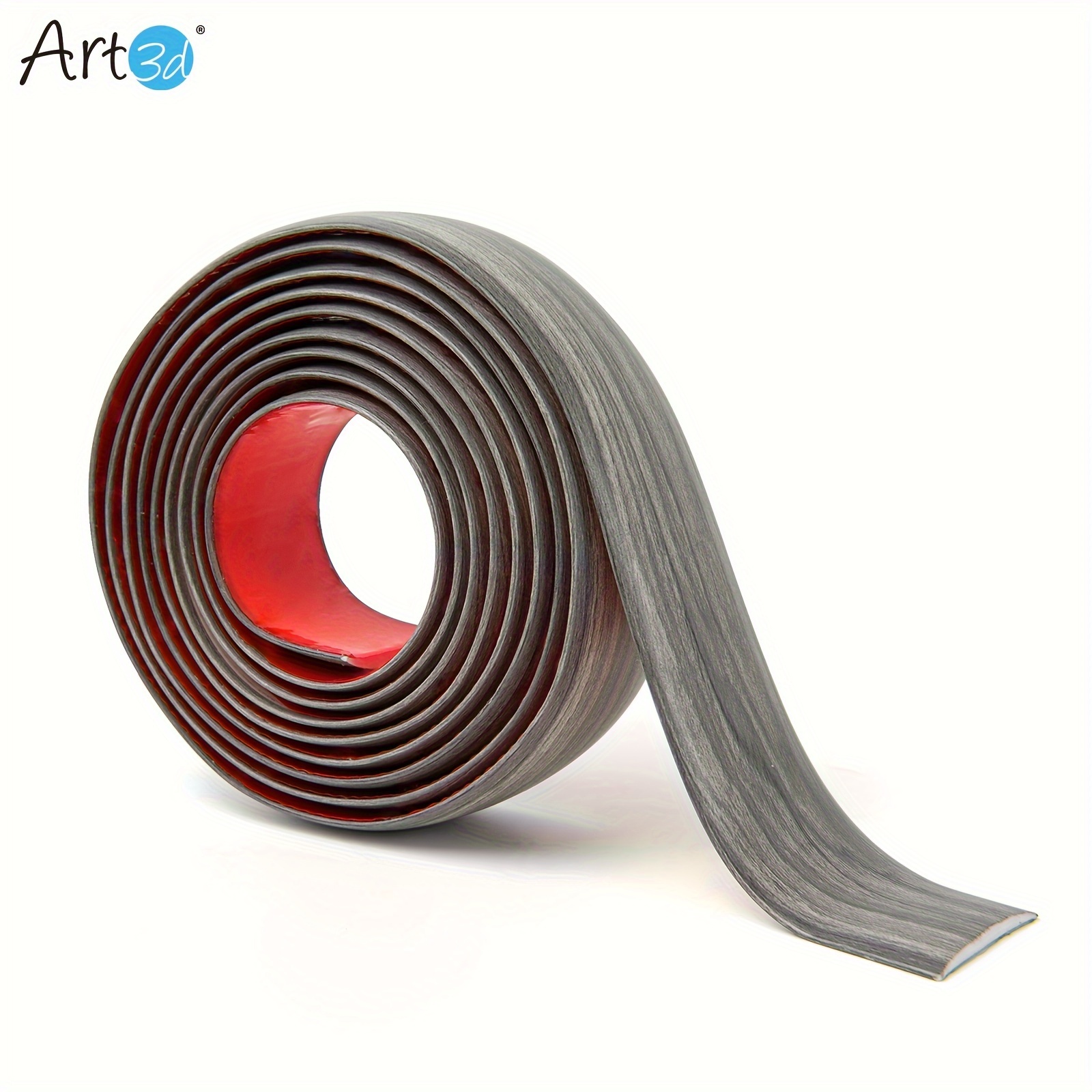 

1 Roll Art3d Self-adhesive Vinyl Floor Strip, 10ft. X 1.57in., Gray - , & Abrasion Resistant, Ideal For Carpet & Floor