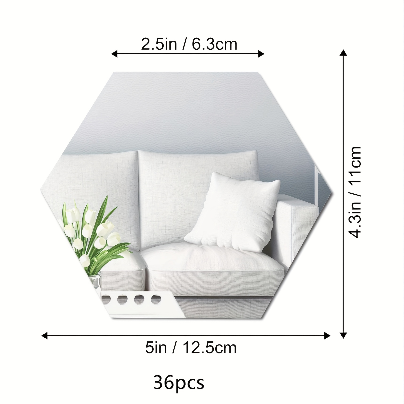 Image of 36pcs Acrylic Mirror Wall Stickers Hexagon Mirror Wall Decals Removable 3d Geometric Hexagon Mirror Art Setting Wall Decor For Bedroom Living Room Office Kitchen Home Decoration