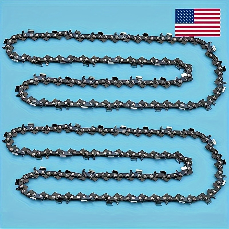 

2pcs Hipa 20" Chainsaw Chains For , 455e, 460 - Metal, 3/8" Pitch,.050 Gauge, 72dl, - Made In Usa With American Flag