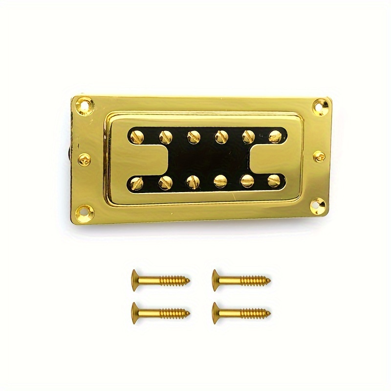 RB Style Mini Humbucker Pickup, 12-Hole, 72x32mm, for Rickenbacker Style Guitar, Chrome/Golden, Electric Guitar Accessory, Metal Body, No Power, Wireless