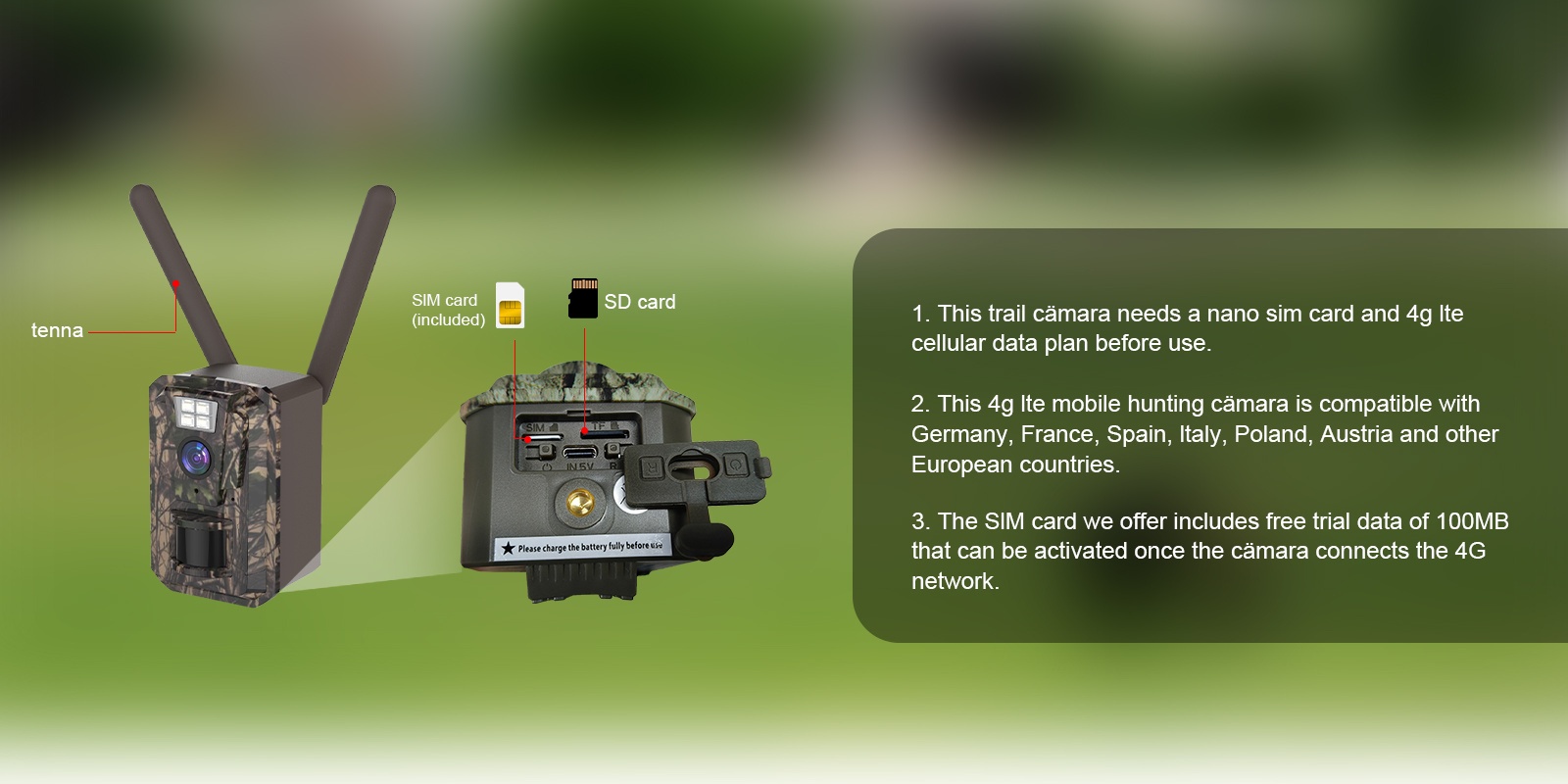 4 Cámaras de Caza Inalámbricas, Monitoreo de Vida Silvestre, Vigilancia Remota, Configuración Portátil, Cámara de Alta Calidad, Batería de Larga Duración, Sensor de Alto Rendimiento, Cámara Activada por Movimiento, Para Investigadores de Vida Silvestre y Propietarios de Granjas, Cámara de Senderos