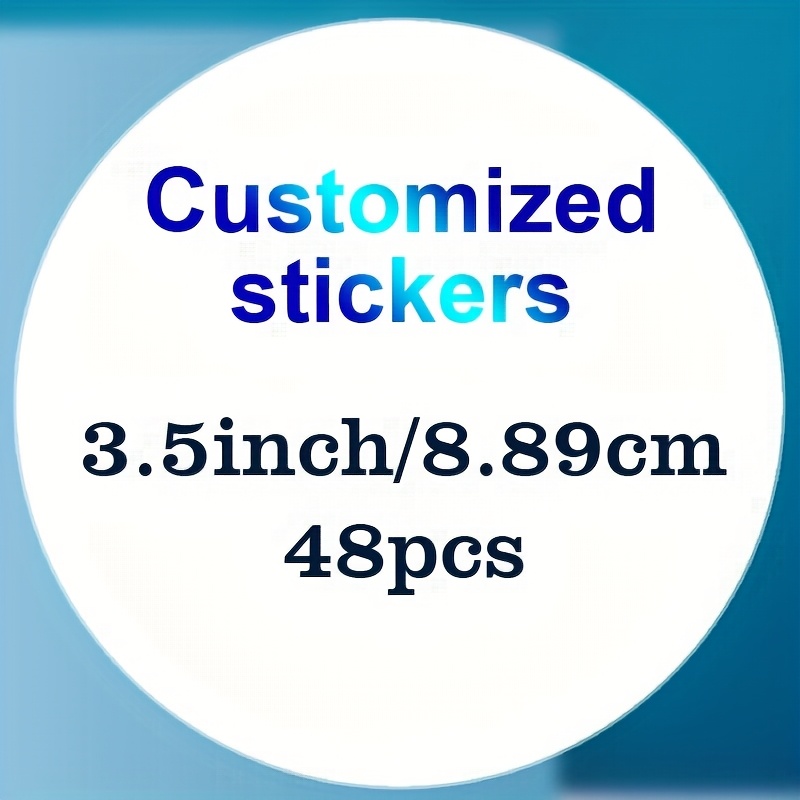 E-shop 48/96/144/288 Stk. 3 / 3.5 Zoll Individuelle Business-Aufkleber mit Logo, Personalisierte Aufkleberetiketten mit Text und Bild, Individuelle