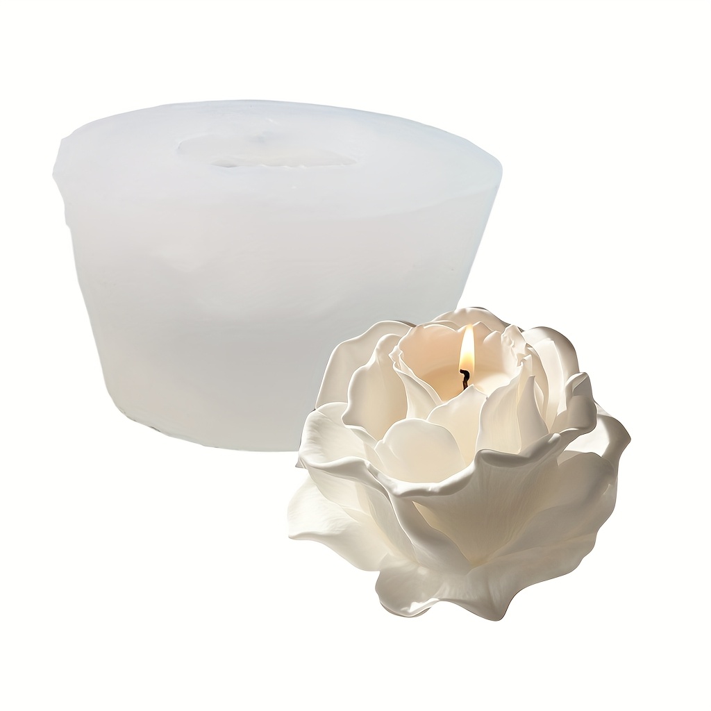 TEMU 1pc 3d Silicone Candle Mould, Resin Casting Molds, Used For Making Candles, Soap, Resin, Clay, Home Decoration, Valentine's Day Gift