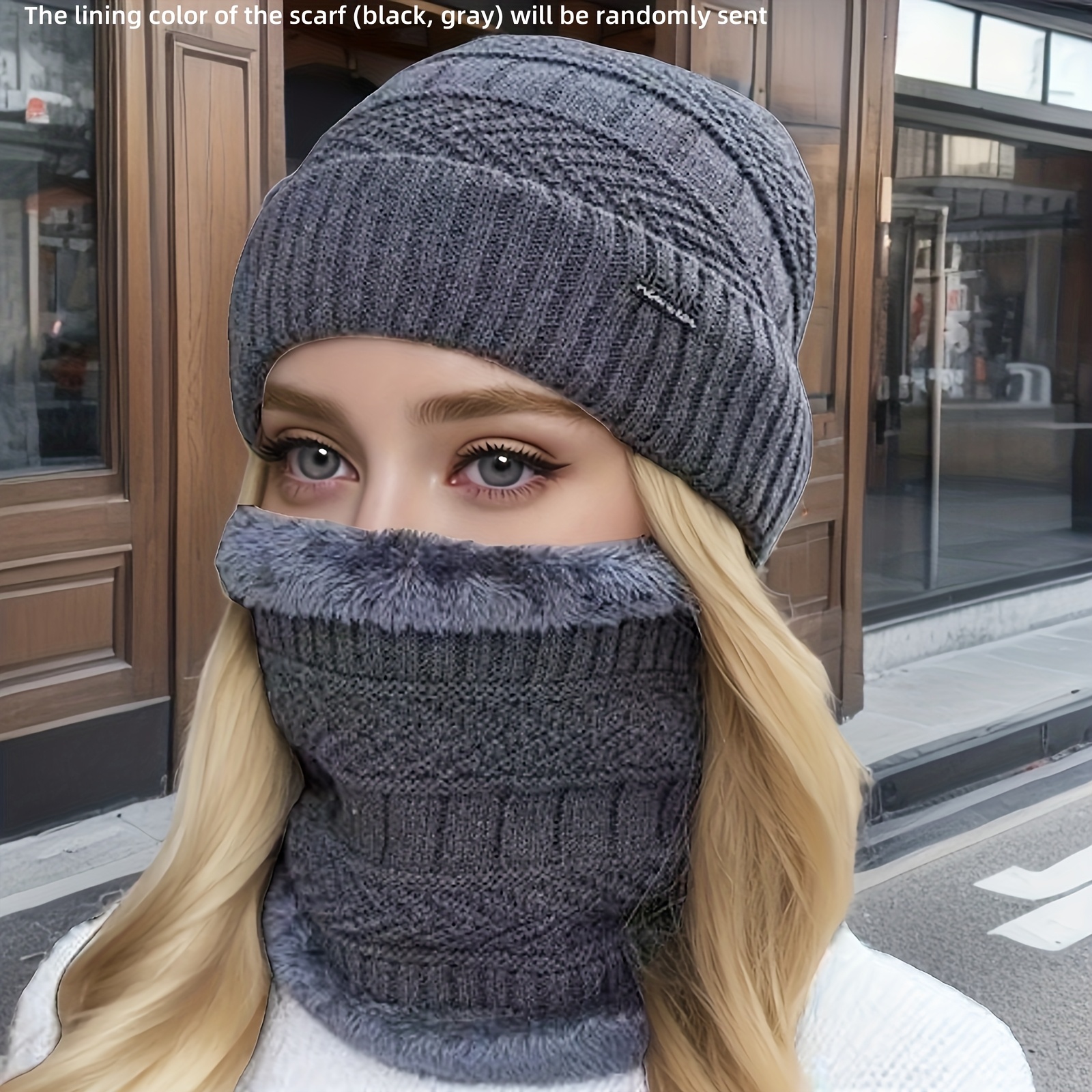 TEMU Women's Knit Beanie Hat With Ear Protection, Lightweight And Breathable Polyester Fiber, Outdoor Activities