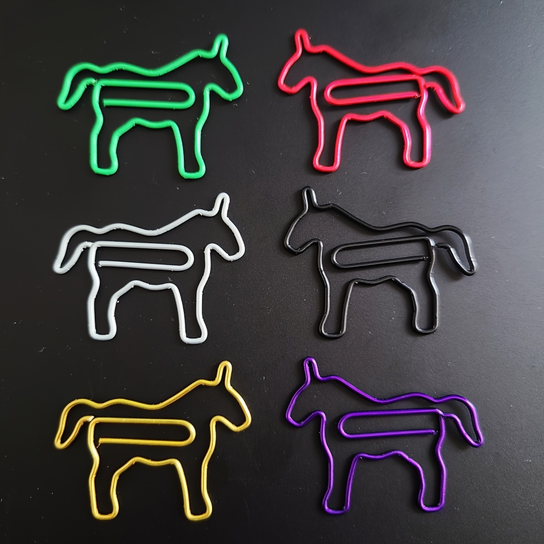 

30pcs Horse Cute Paper Clips Assorted Sizes Colors, Animal Shaped Paperclips Bookmarks Book Markers, Office Gifts School Gifts For Women Men Coworkers Teachers