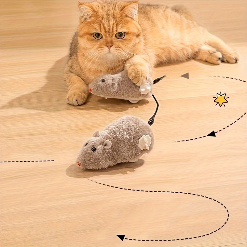 Juguete para gatos: Pack de ratones de cuerda Juguete realista con  estampado de animal para gatos, ratones de plástico con para