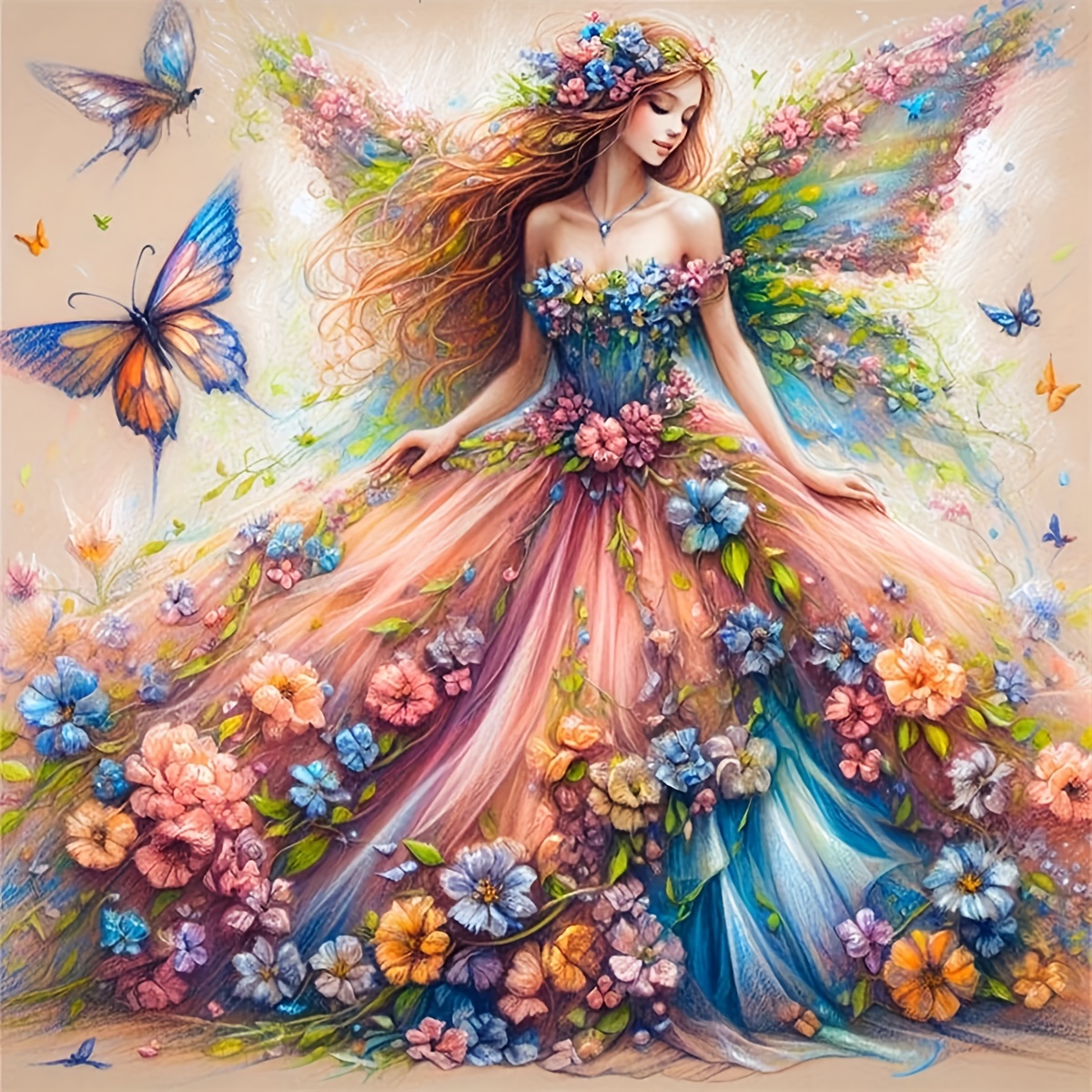 

Diy 5d Diamond Painting Kit: Butterfly Princess Diamond Painting Set - Artistic Wall Decor - Acrylic (pmma) Material - Includes 1pc 7.8in/11.8in/15.7in Diamond Painting Tools