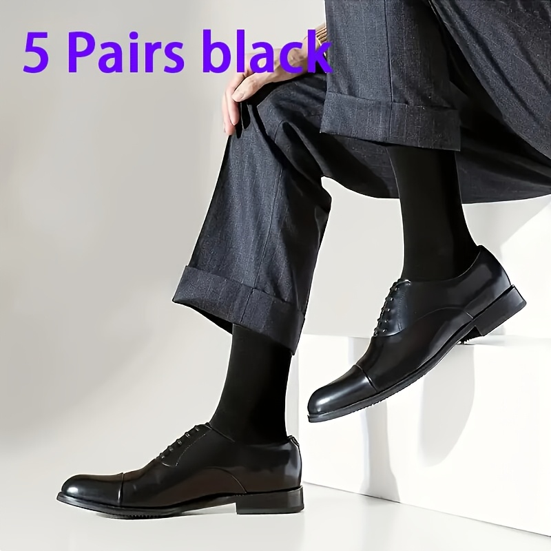 E-shop 5/10/15/20 Paar Herren Klassische Business Socken bis zur Wade - Atmungsaktiver für Büro, Freizeit & Leichte Sportarten, Einfarbige