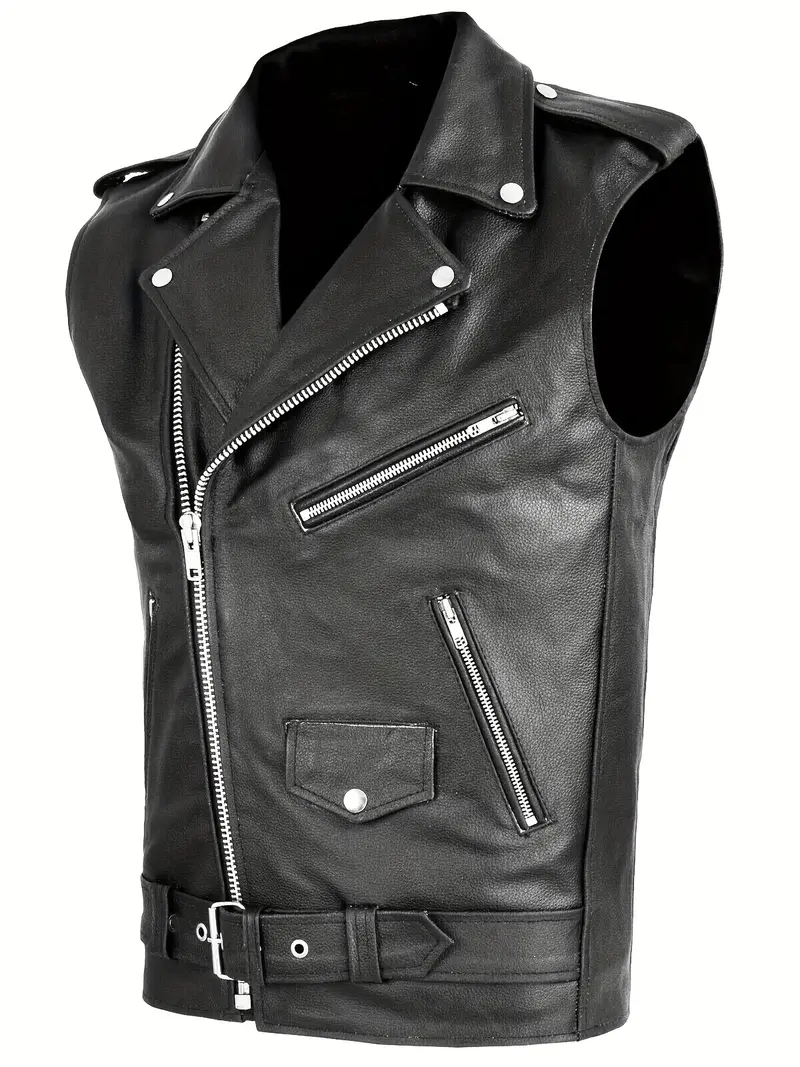 mens and sleeveless pu and waistcoat or details 0