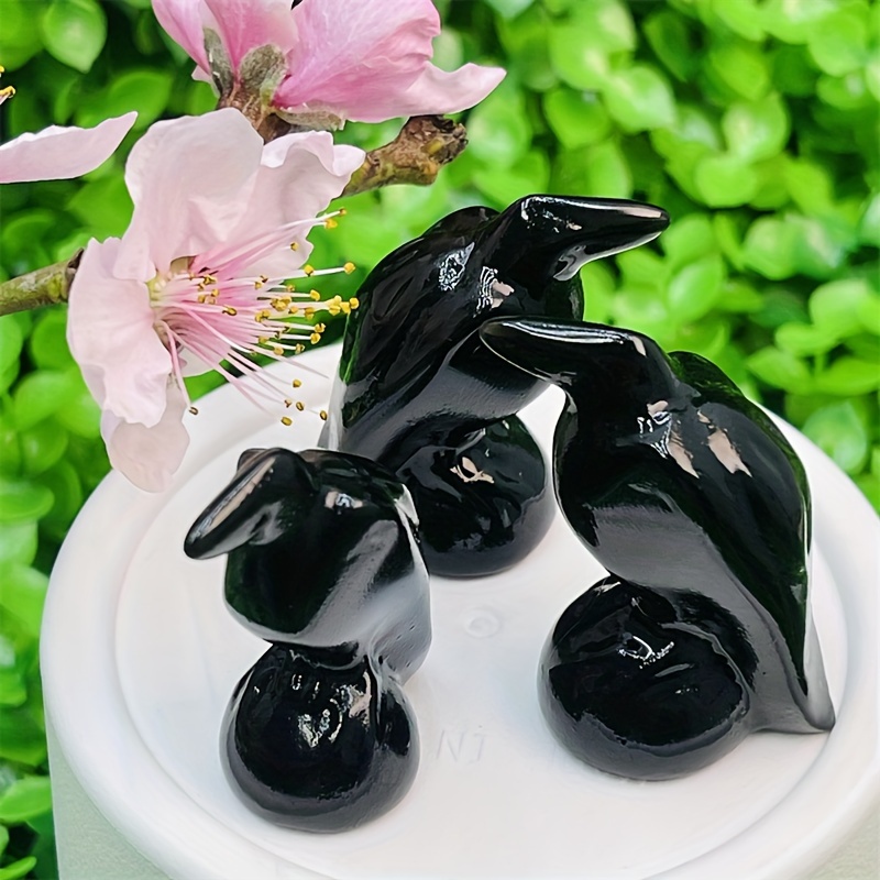 

Charming Obsidian Carving - Cute Animal Figurine For Home & Office Decor, Ideal Crystal Gift