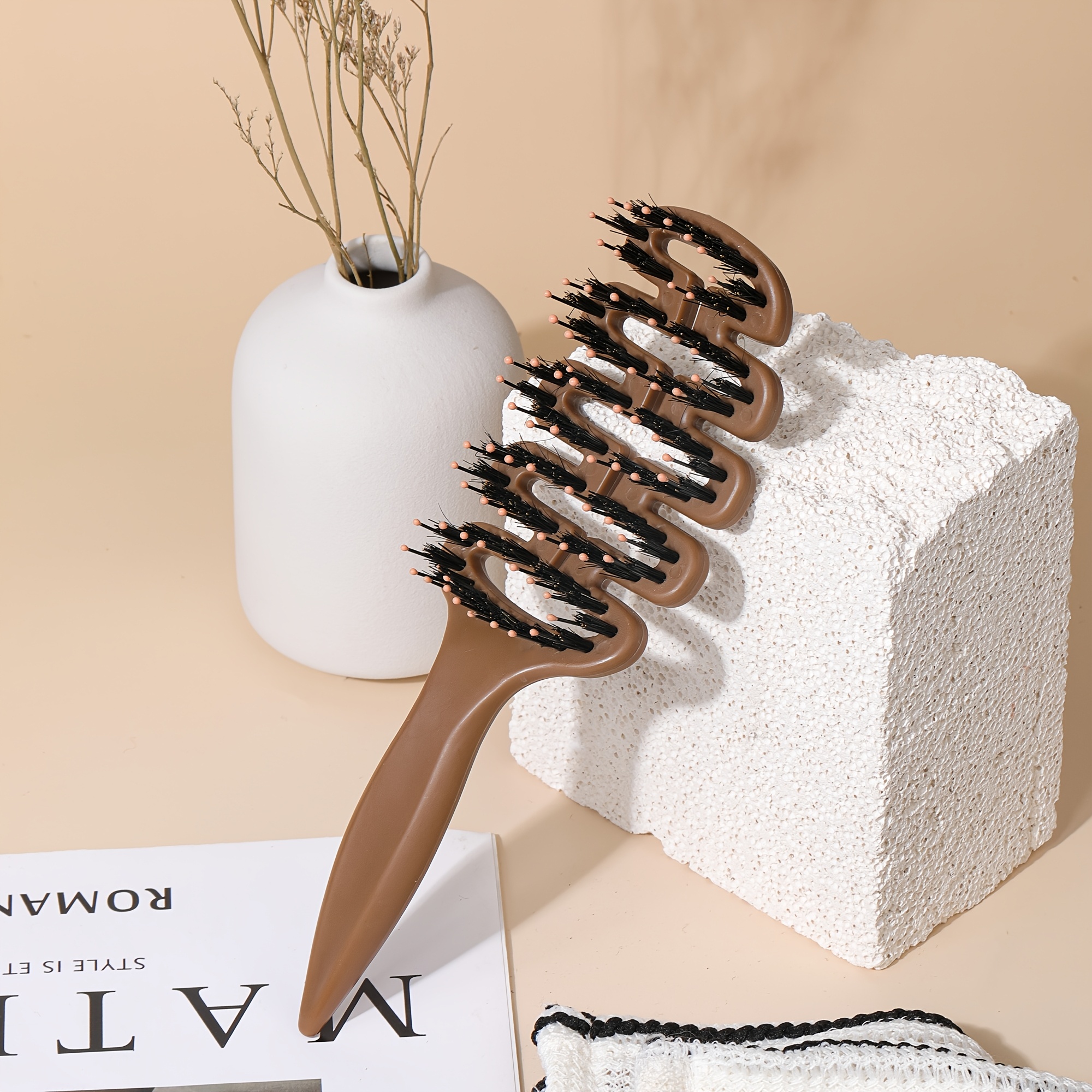 Bristles Comb-smooth Hair- Anti-static And Good For Hair Styling & Massage-styling Comb-pine Tower Comb