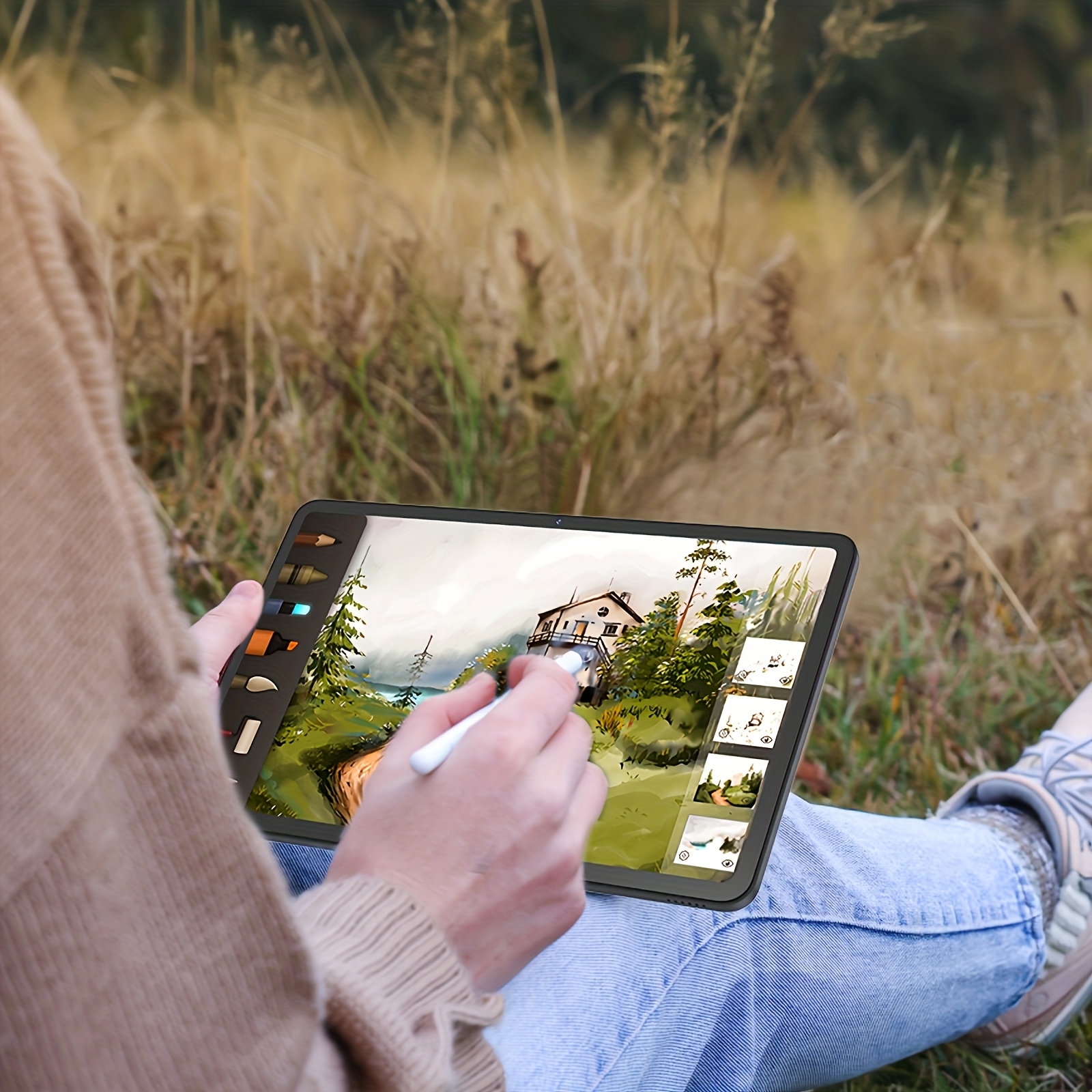Android 16 System Android Tablet, 12-inch Tablet with Keyboard, 24GB (8GB+16GB) RAM+ 256GB ROM, 5MP+13MP Camera, Supports 2.4G and 5G WiFi, Adopts IPS Display, Includes GMS Services, 2-in-1 Tablet, Comes with Protective Cover, Mouse, and Stylus
