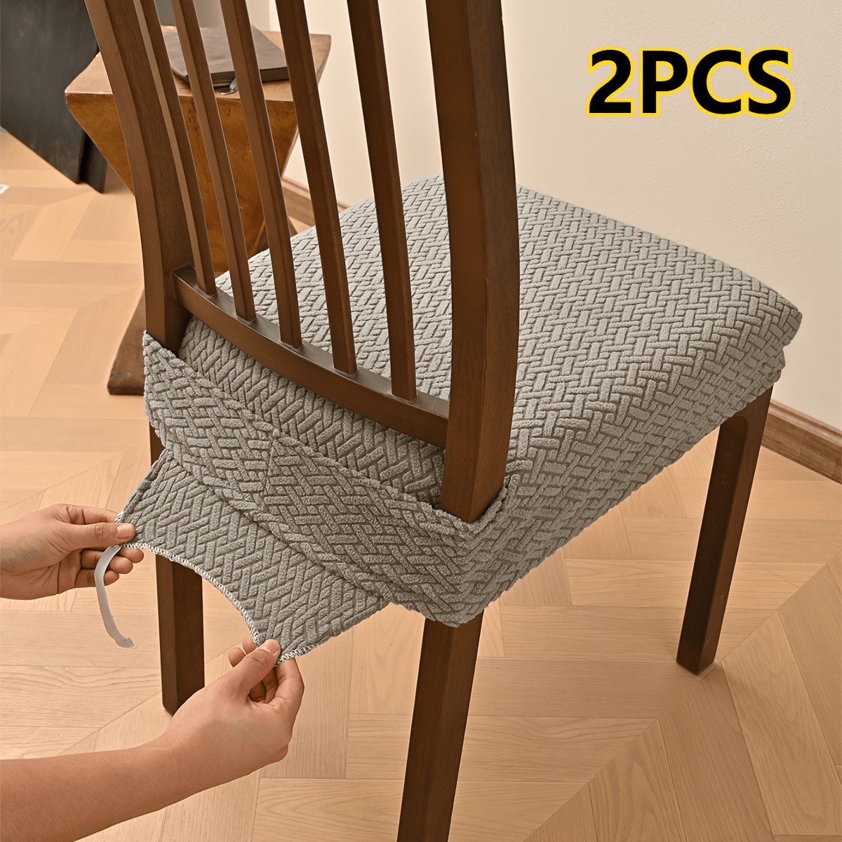 TEMU 2pcs Polar Windmill Pattern Elastic Jacquard Dining Table Chair Cover Hotel Home Chair Protective Cover