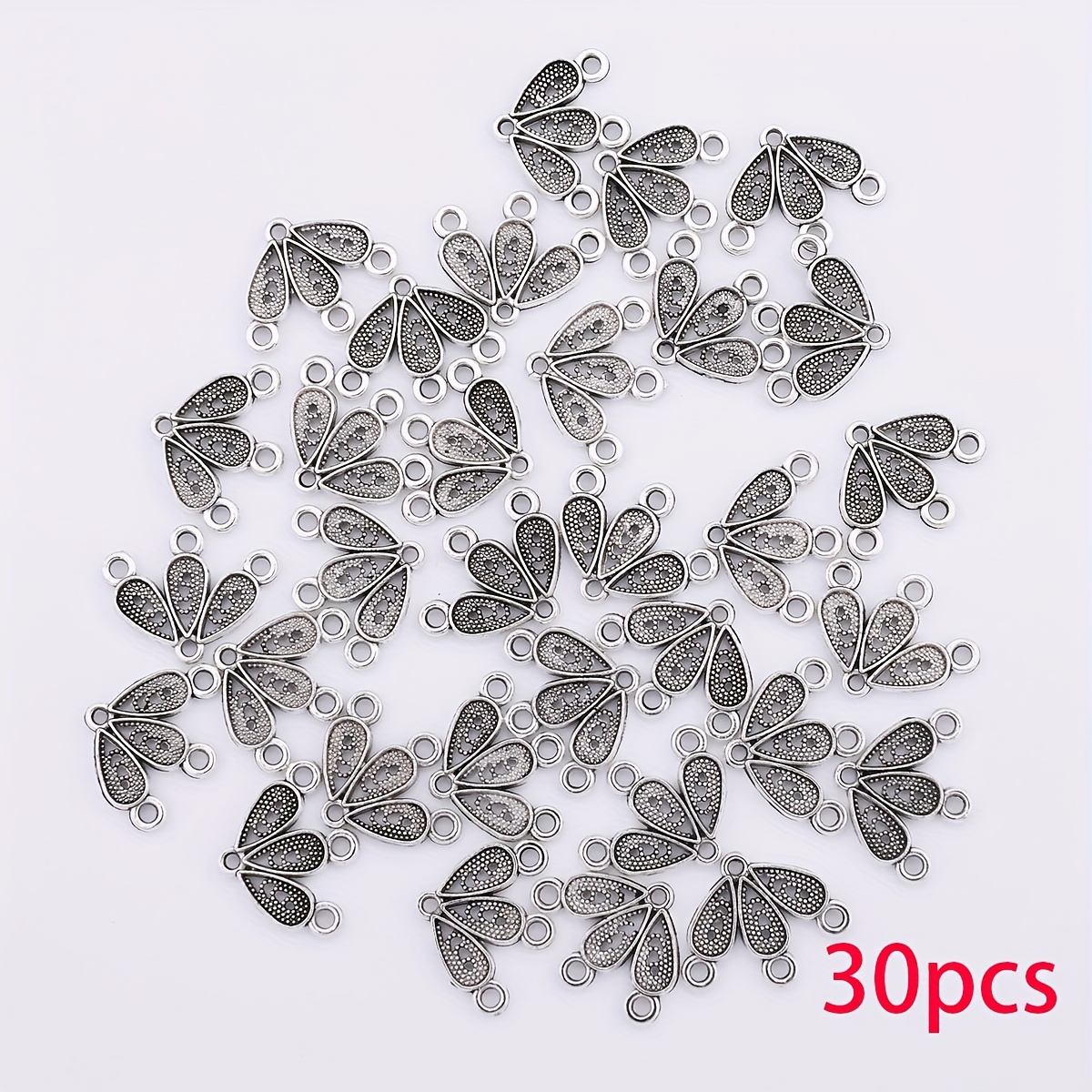 TEMU 30pcs Of Vintage-style Multi-hole Pendants, Retro Pendants, Accessory Components For Shoes And Clothing, Alloy Fittings, Tassel Tags, Apparel,