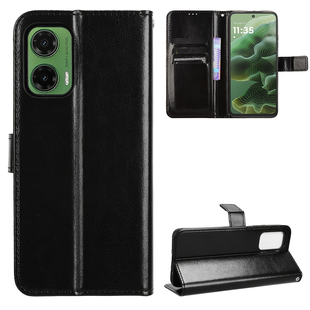TEMU Phone Case - Faux Leather Flip Card Case Wallet Cover Suitable For Moto G35 5g