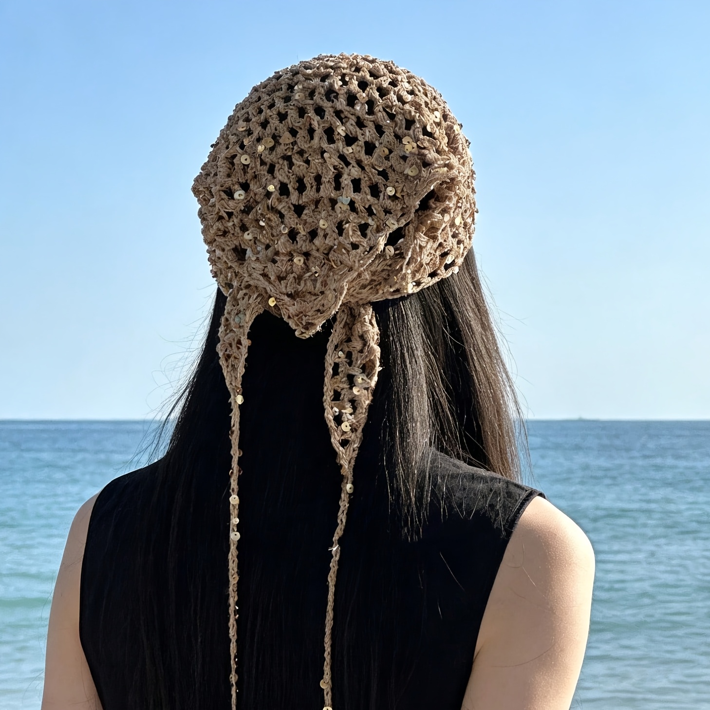 E-shop Pailletten Sexy Bindeband Dreieck Schal Damen Sommer Mode Stirnband, Multifunktionale Dekoration, Street, Bohemian, Retro, Fashion, Wilderness