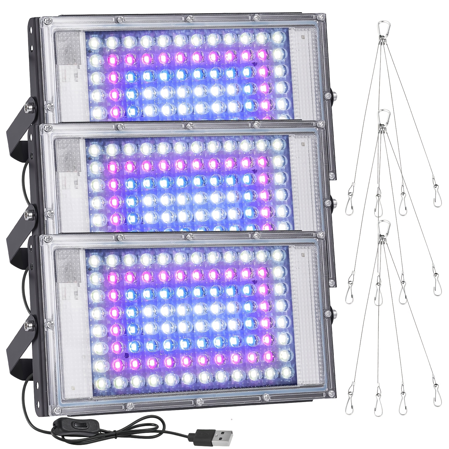 E-shop 1/2/3er LEDs USB-Vollspektrum-Pflanzenwachstumslampe, für das Wachstum von Zimmerpflanzen, fördert das Wachstum von Pflanzenblättern Früchten,