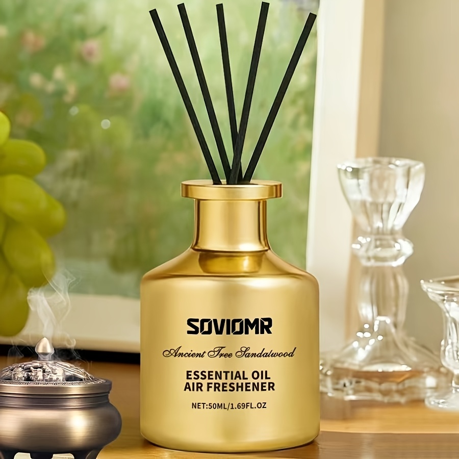1 Sticlă de Difuzor de Ulei Esențial, Perfect pentru Spații Mari, Acest Odorizant de Aer de Lungă Durată Eliberează un Parfum Plăcut. Disponibil într-o Varietate de Parfumuri, Inclusiv Ocean, Căpșună, Santal, Mașină Nouă, Vanilie și Iasomie, Este un Cadou Ideal