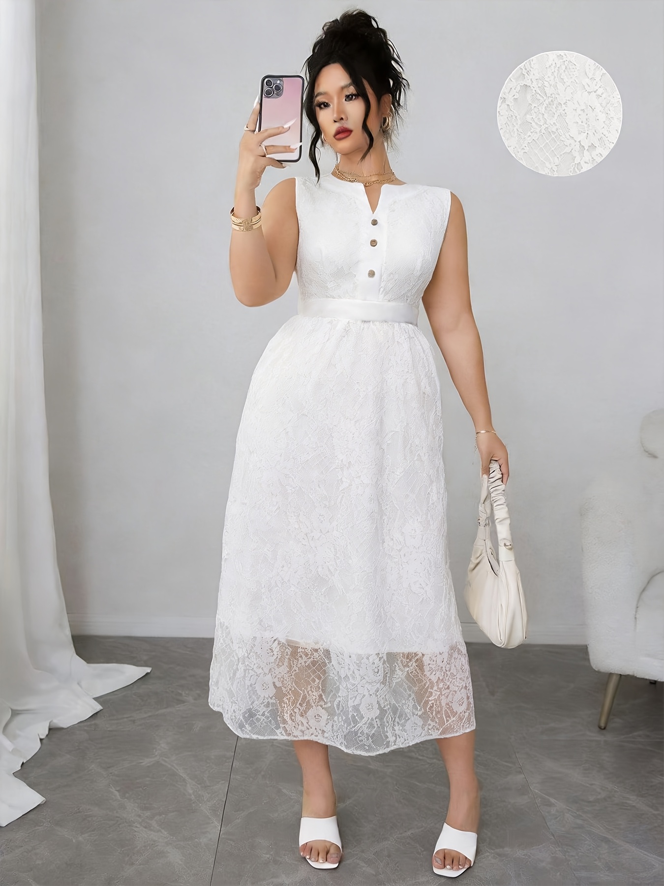 sachin and babi light blue dress Women's Plus size White Winter dresses (40-64) main image 1