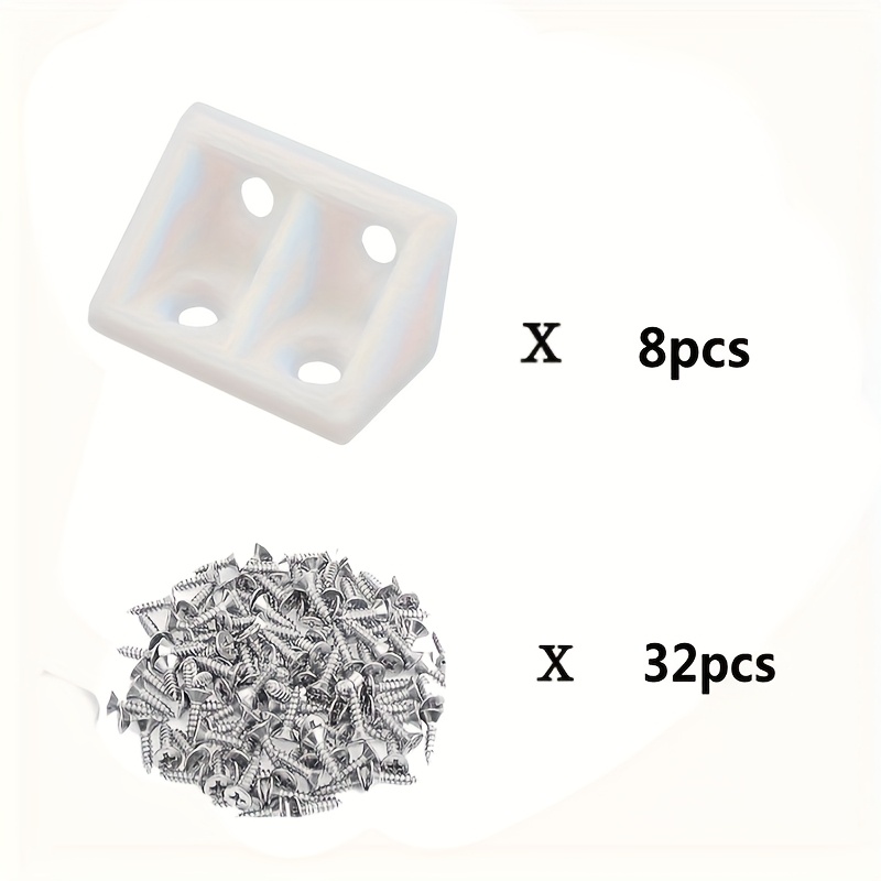 40pcs Thickened Nylon L-shaped Corner Code, Matching Screws, 90 Degree Bracket Fasteners, Your Furniture, Cabinets More Fixed And Firm