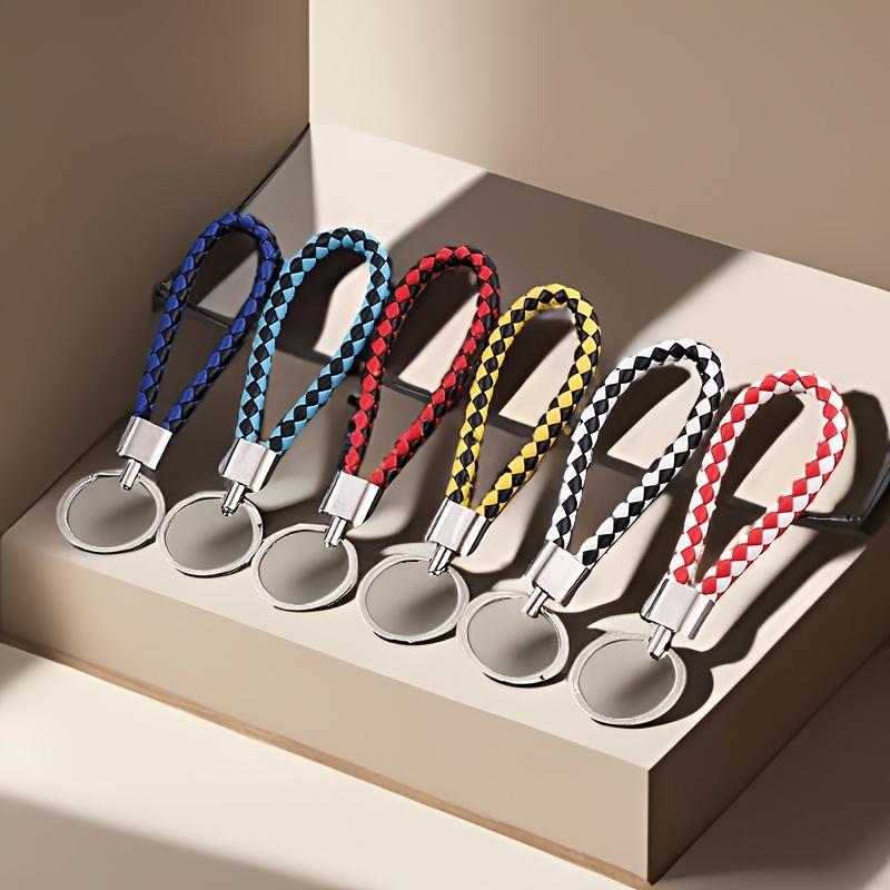 

[hot ] 6pcs Braided Keychains - Iron Alloy, For Car & Wallets -