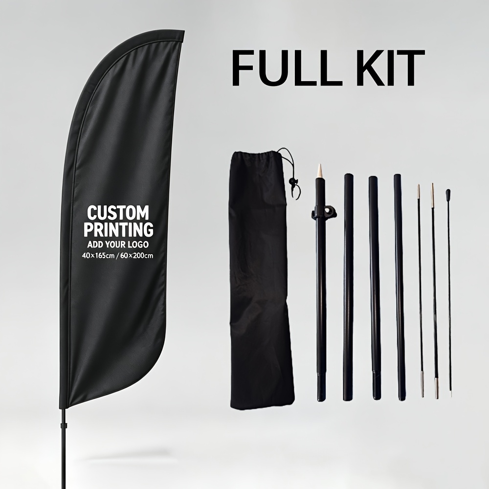 TEMU Custom Advertising Knife Flags And , Double-sided Printing, High-end -knitted Fabric, Reusable, Customizable With Logos, Text, Images, Etc.