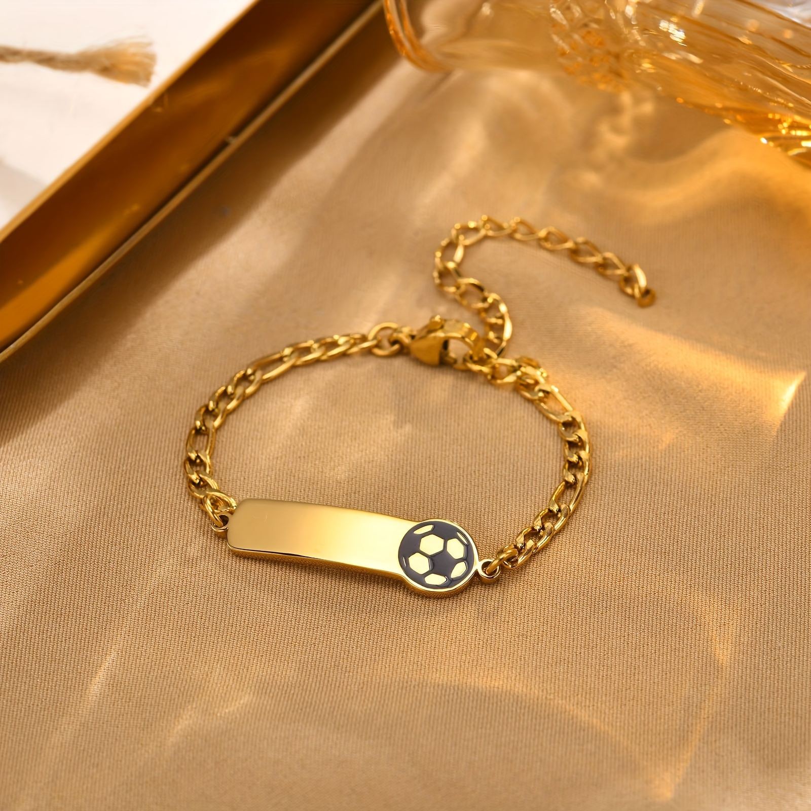 Image of 1 304 304 304 304 Stainless Steel Cute Bear Flower Small Car Football Drip Glue Curved Card Bracelet Suitable For 3-14 Year Old Boys And Girls Jewelry Gift Exquisite Birthday Gift For Granddaughter