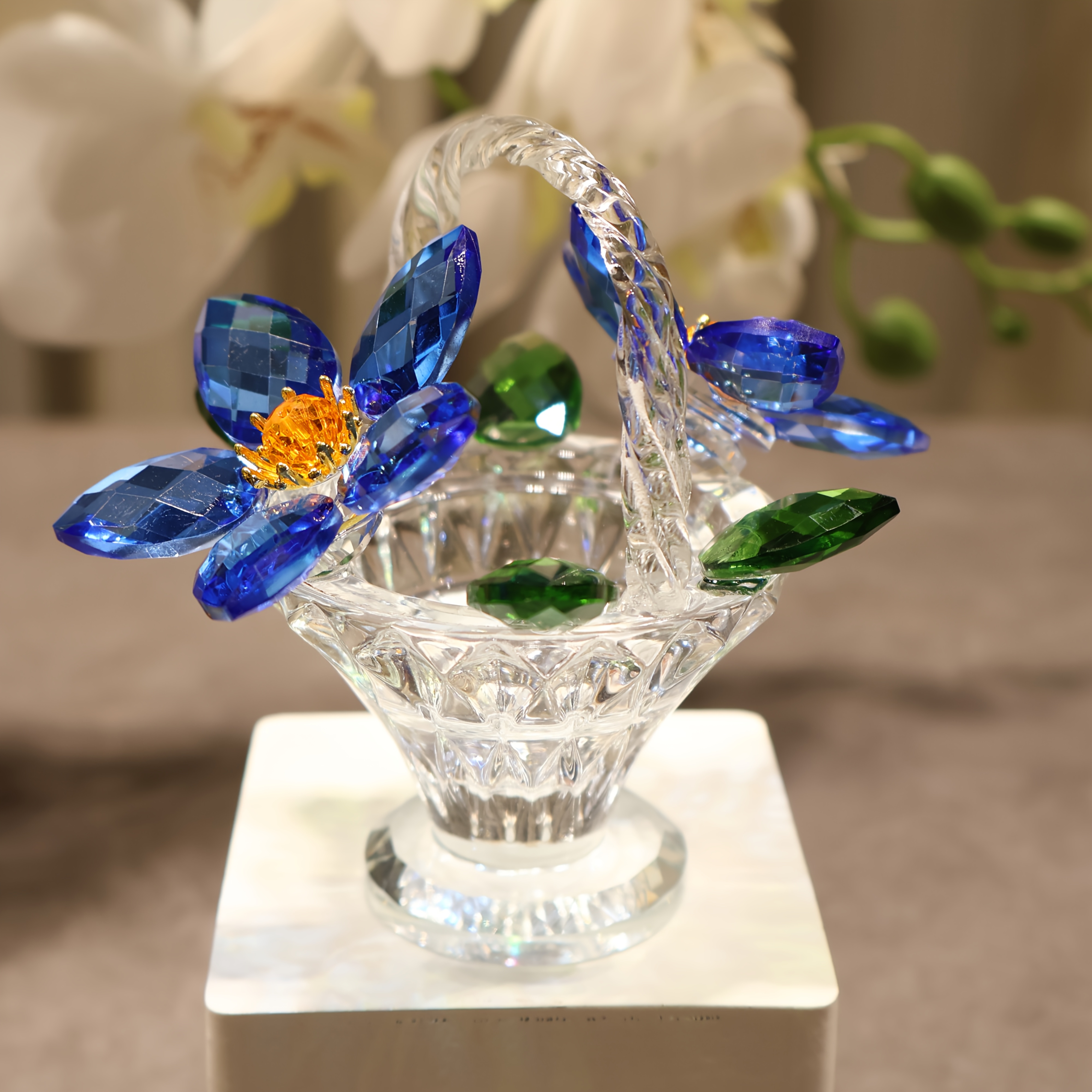 ハンドメイド クリスタルチューリップ フラワーフィギュア チューリップギフト 女性用 ガラスブーケ コレクターフィギュア ホームインテリア オーナメン並行輸入