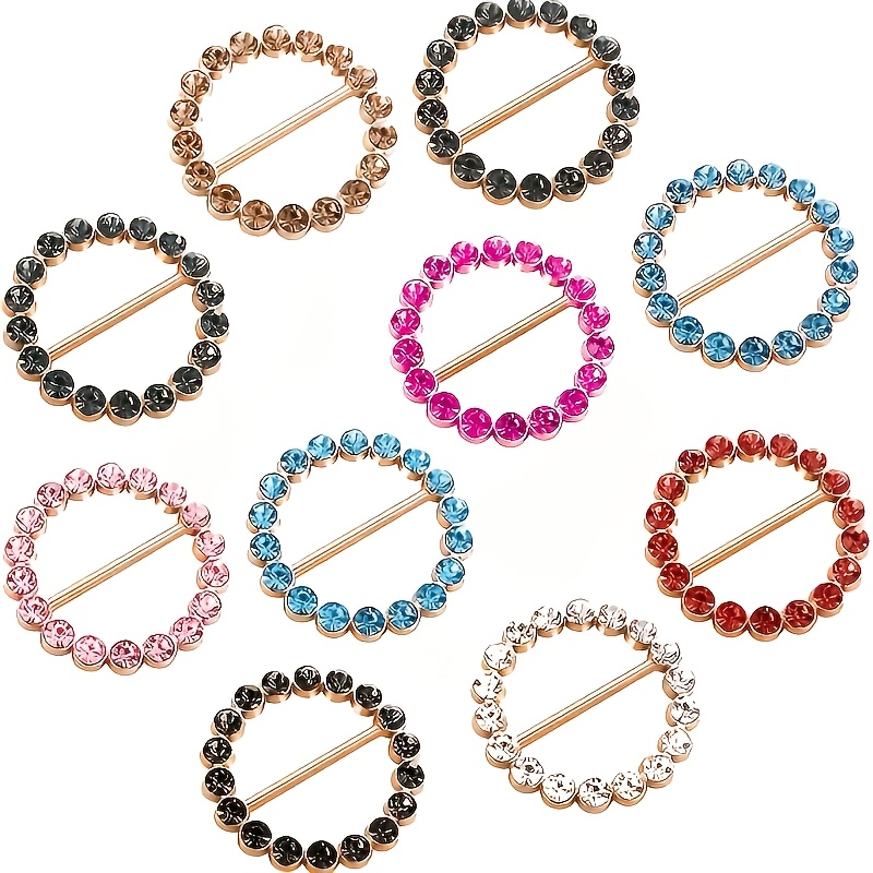 TEMU 10 pezzi Clip per T-shirt colorate casuali, clip per sciarpe, fibbie per scialli, fibbie multifunzionali per sciarpe