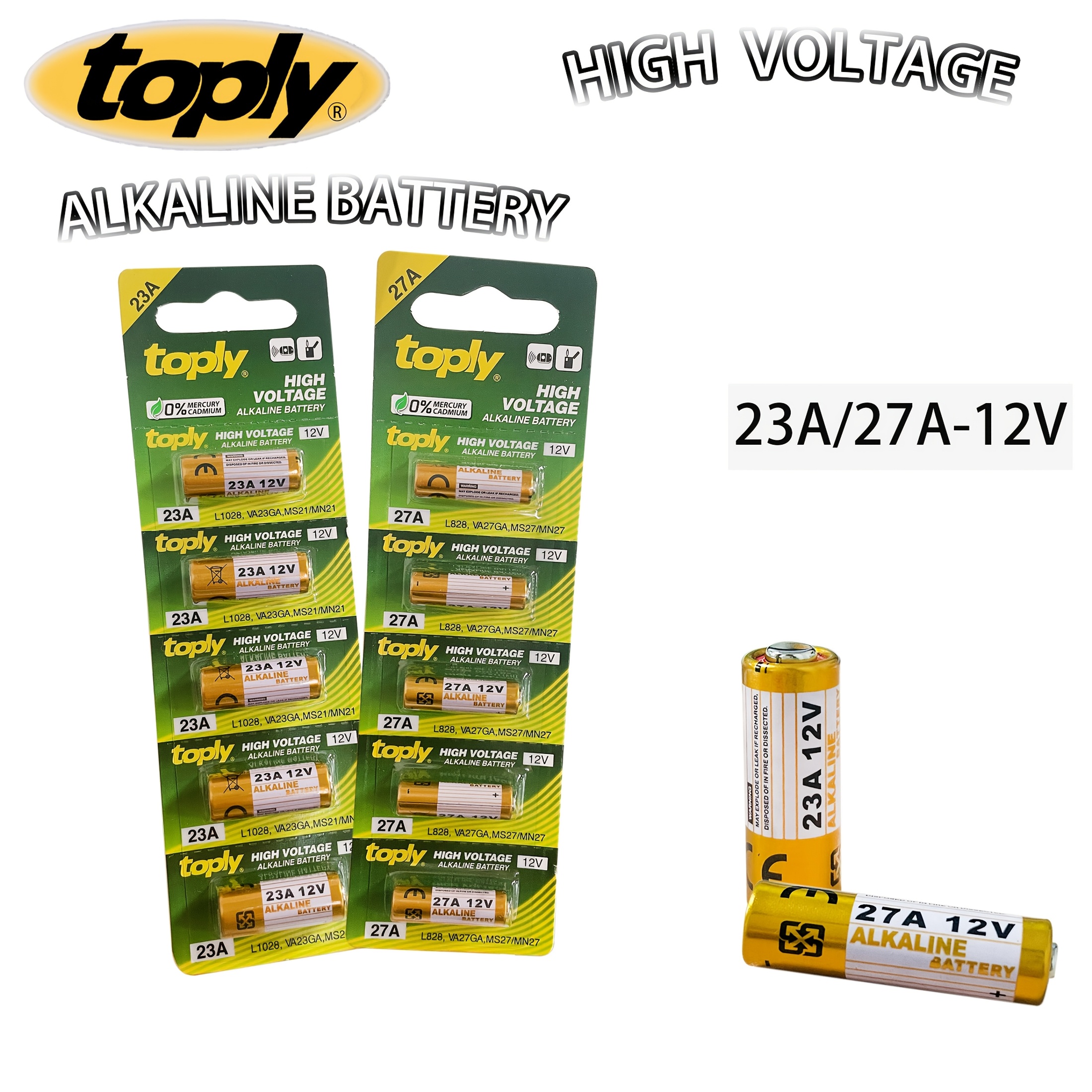 5-  stück 23a 27a 12v  -batterien – hohe kapazität, lang anhaltende energie für bürogeräte, fernbedienungen, radios, taschenrechner – a27s   l828/  l1028 batterien (nicht wiederaufladbar)