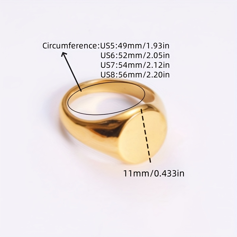 TEMU 1pc Golden-tone Stainless Steel Round Ring – Unisex Vintage , Casual Attire & Gift , Everyday Jewelry | Vintage Style | Goldplated Jewelry,