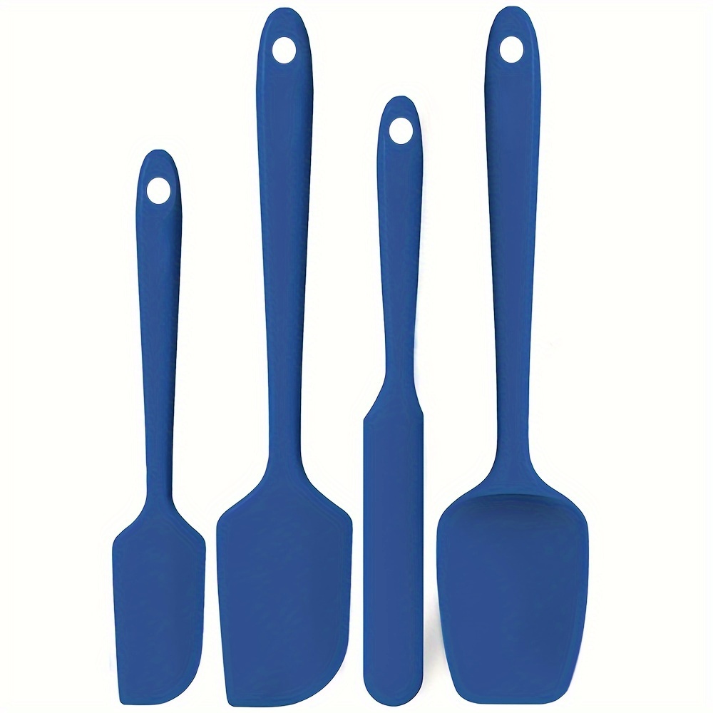 Image of 4pcs Silicone Spatula Set, Seamless Design, Heat Resistant Kitchen Utensils For Cooking, Baking, And Mixing