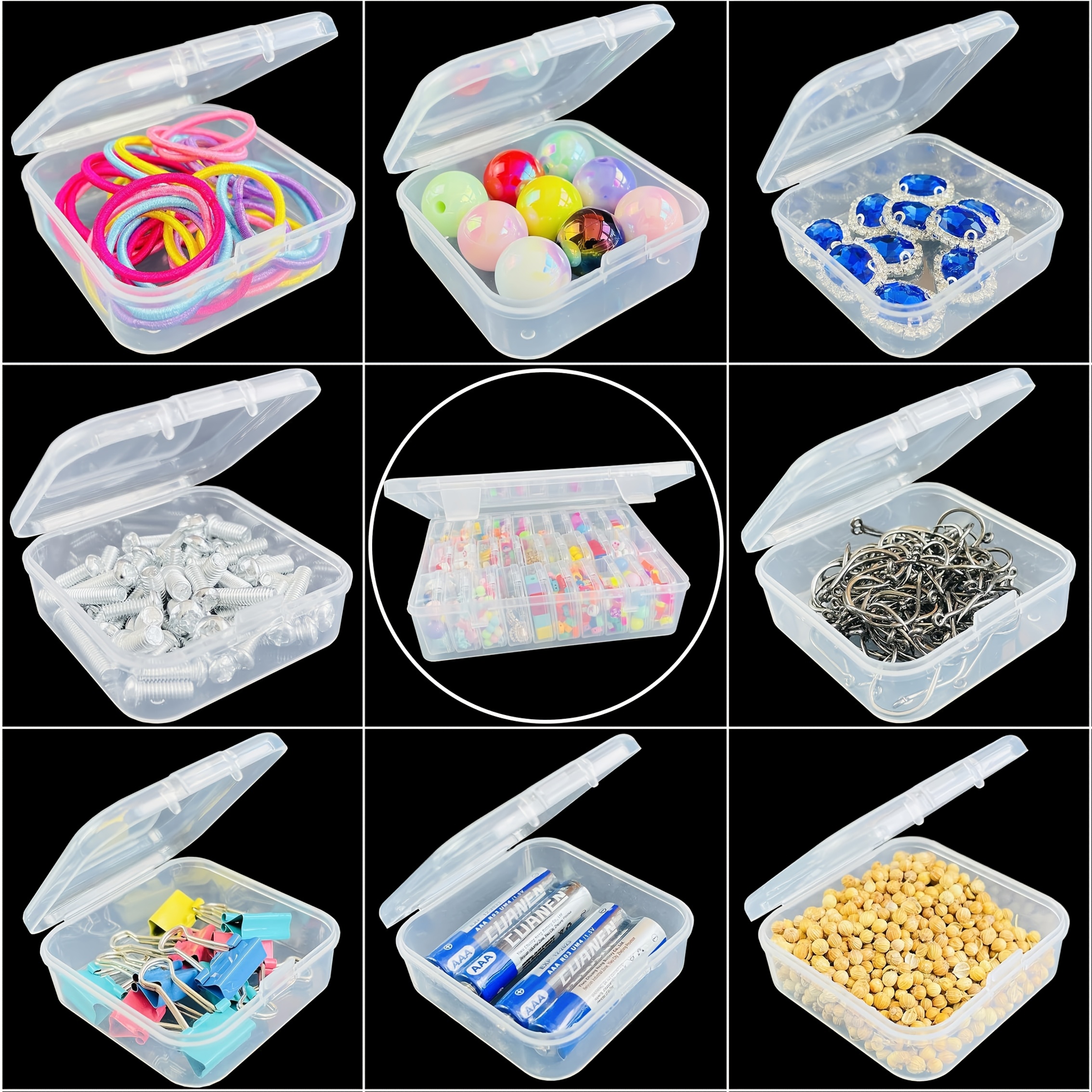 30pcs plastic bead storage box set transparent organizer for jewelry crafts and small items portable travel case with diy beading and jewelry making supplies Product details 1