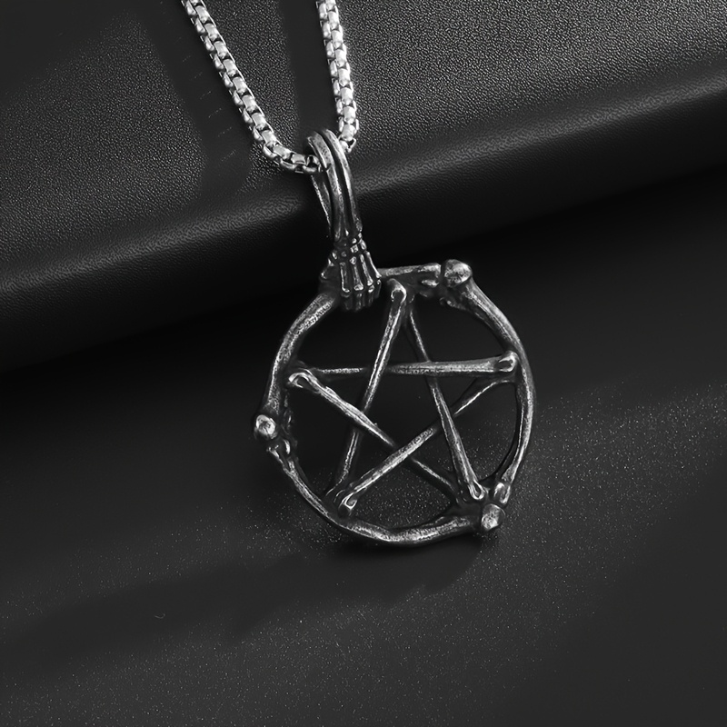 1pc Classic Skull Bone Five-pointed Star Pendant For Men And Women Hip-hop Punk Gift